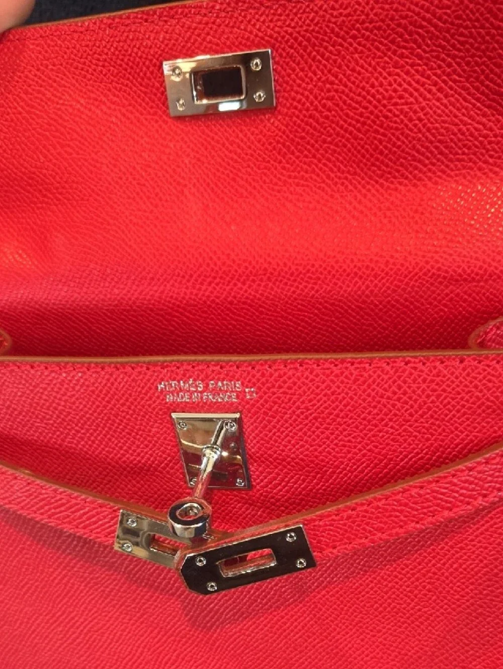 Classic Red Structured Top-Handle Satchel